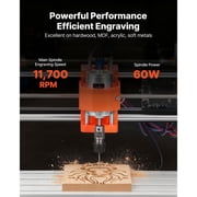 3018 CNC Router Machine, 60W Spindle, 3-Axis Wood Engraving Milling Machine, with 300 x 180 x 40 mm Working Area, Aluminum Alloy Structure, for Wood Acrylic Carving Cutting