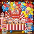 thumbnail image 1 of 302 PCS Circus Theme Party Decorations, All-in-One Carnival Theme Party Decorations Set with 25pcs Plates, Napkins, Tablecloths, Banner, Balloon Arch Circus Party Decorations for Girl & Boy, 1 of 8