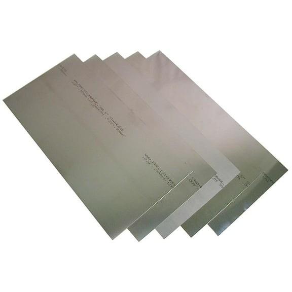 302 Stainless Steel Sheet, Unpolished (Mill) Finish, Full Hard Temper, 0.001-0.020" Thickness, 6" Width, 12" Length (Pack of 8)