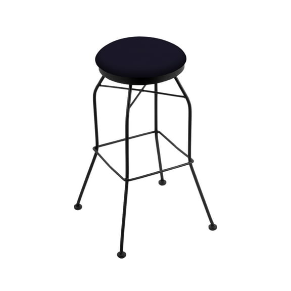 Holland Bar Stool Co 30 in. Backless Swivel Bar Stool with Faux Leather Seat - Black Wrinkle
