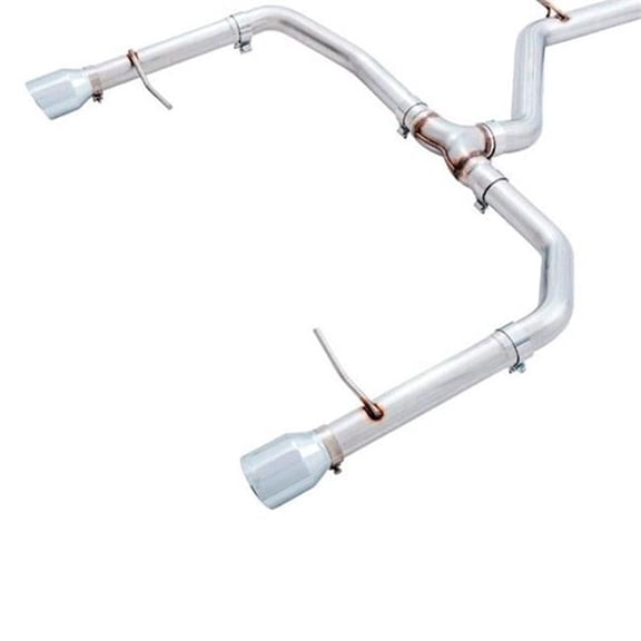 302022034 304 Stainless Steel Non-Resonated Cat-Back Exhaust System with Split Rear Exit, Chrome Silver