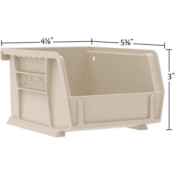 30210 AkroBins Plastic Storage Bins, Space-Saving Stackable Bins for Garage, Pantry, Craft Organization, 5" x 4" x 3", Clear, 24-Pack