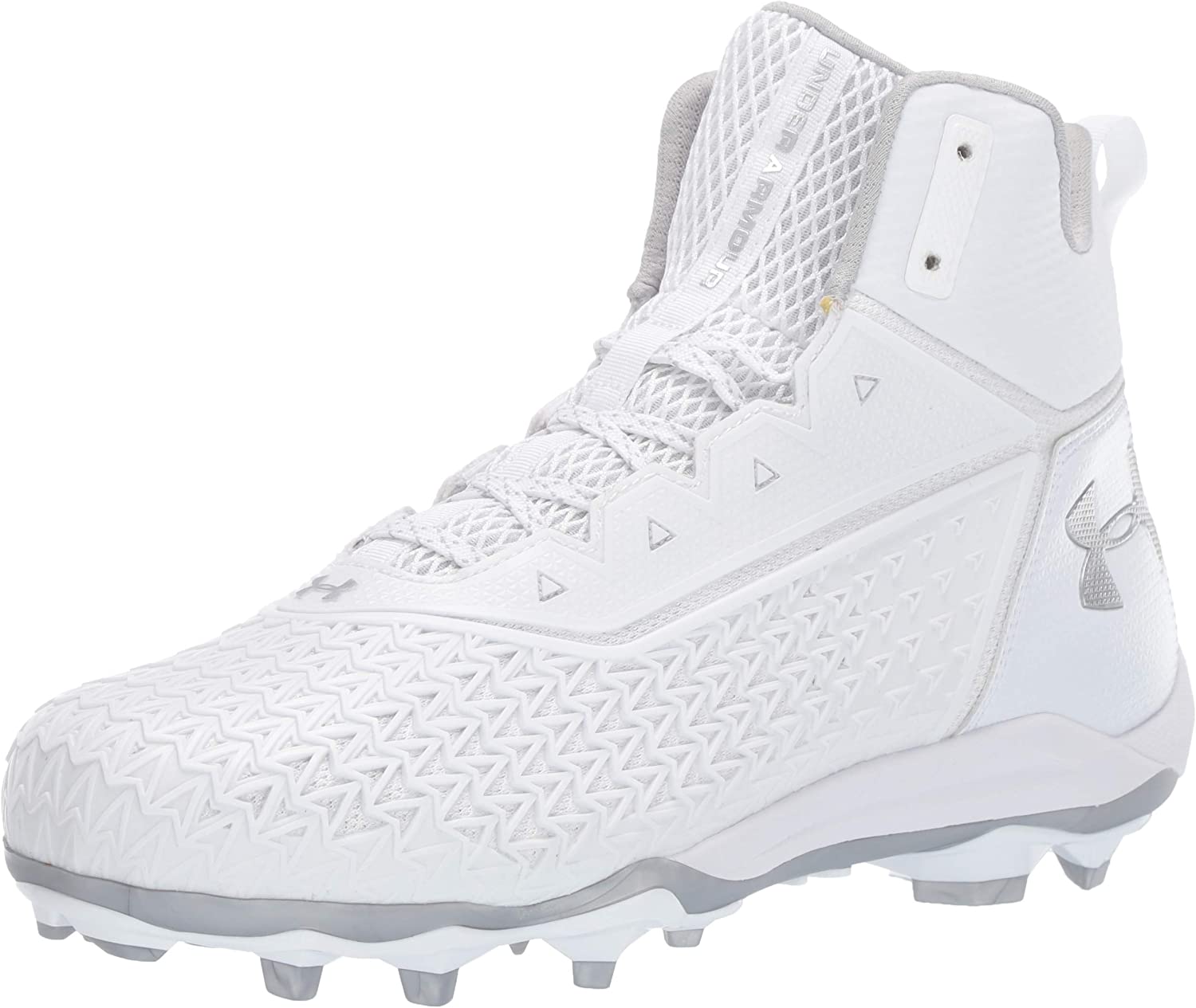 Under Armour Men\'s UA  Hammer MC  Mens Football Cleats  White Silver Size 12 Under Armour Men main image 3