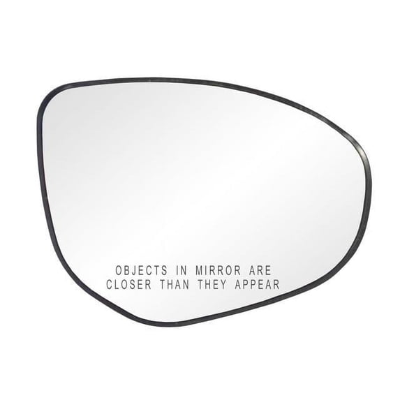 30238 - Fit System Passenger Side Heated Mirror Glass w/ backing plate, Mazda 2 11-14, Mazda 3 10-13, 5 1/ 8" x 6 3/ 4" x 7 1/ 8" (w/ o Blind Spot) Fits select: 2011-2014 MAZDA MAZDA2