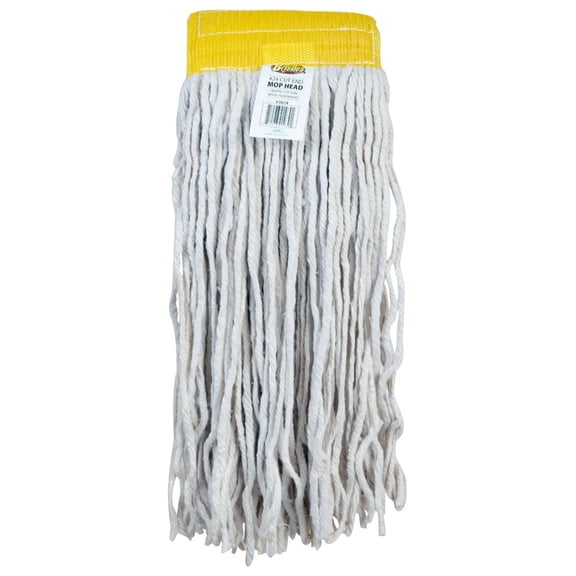 3024 Mop Head Replacement Universal, Wet Cut End, Cotton, Pack of 12 (#24, White)