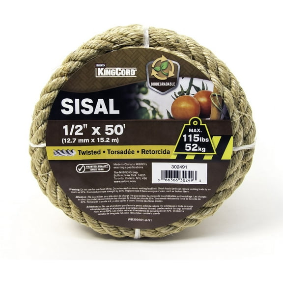 302491 1/2 IN. X50 FT. TW SISAL ROPE