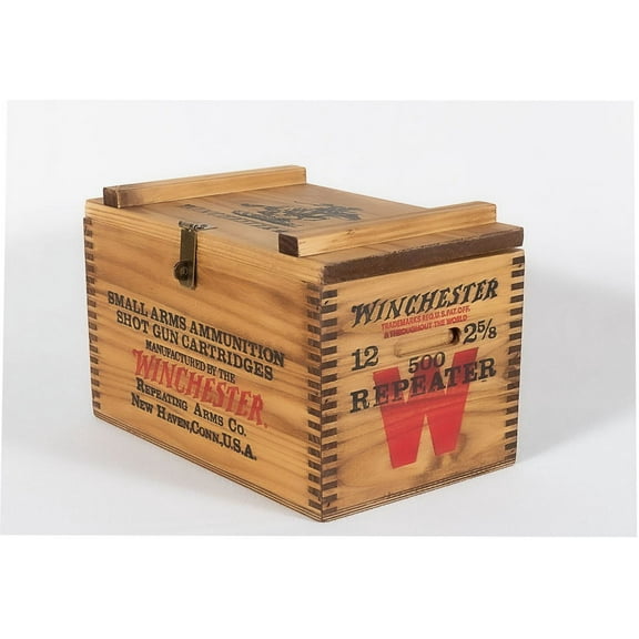 #3025 Winchester Wooden Ammo Box Stain Handcrafted Solid Pine, 16" x 10" x 10"