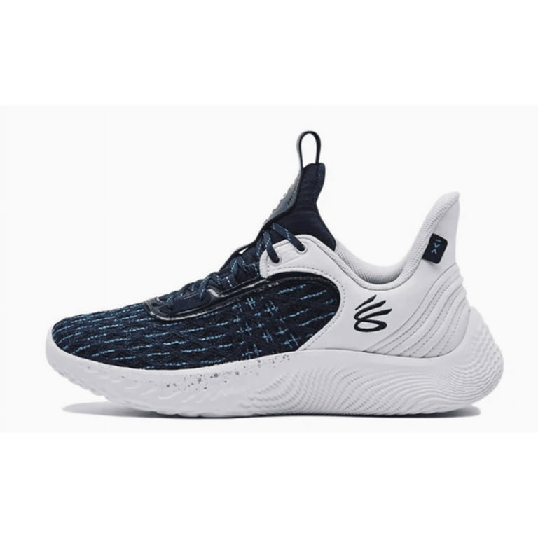 3025631 Under Team Curry 9 Basketball Shoe Unisex White/Navy M9.5