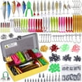 thumbnail image 1 of 302Pcs Fishing Accessories, Small Tackle Box with Crankbaits, Spinnerbaits, Plastic Worms, etc, 1 of 9