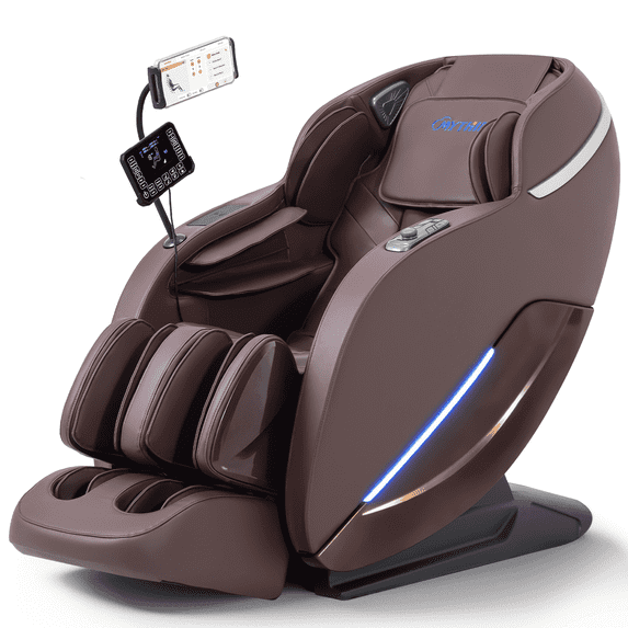 2026 4D Massage Chair,Full Body Zero Gravity with SL Track,Heat, AI Control,12 Auto Programs, Brown