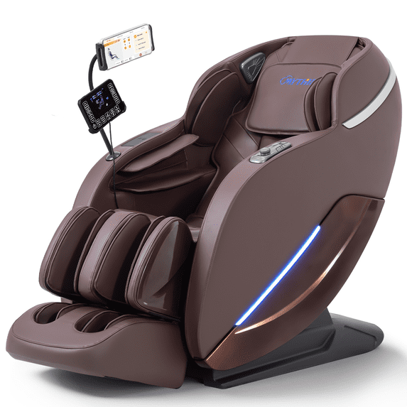 2026 4D Massage Chair,Full Body Zero Gravity with SL Track,Heat, AI Control,12 Auto Programs, Brown
