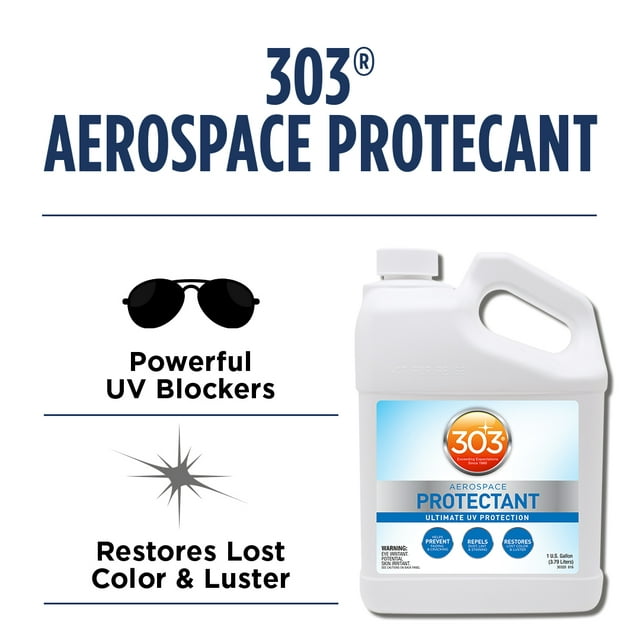 303 Aerospace Protectant - Superior UV Protection - Prevents Fading and Cracking - Repels Dust, Lint, and Staining, 1 Gallon (30320)