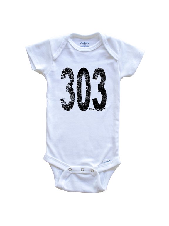 303 Denver Colorado Area Code Baby Bodysuit - One Piece Baby Bodysuit, 0-3 Months White