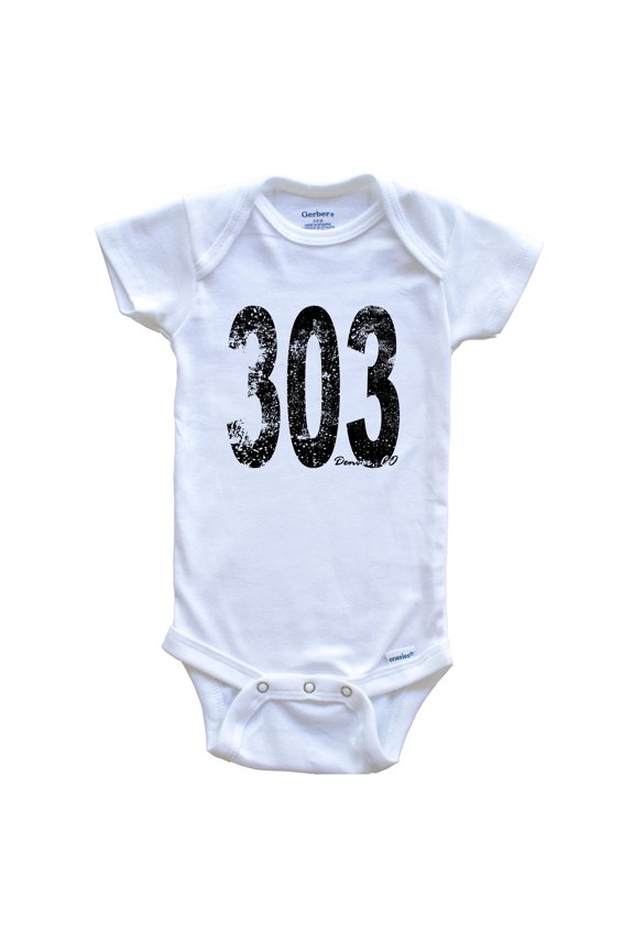 303 Denver Colorado Area Code Baby Bodysuit - One Piece Baby Bodysuit, 3-6 Months White