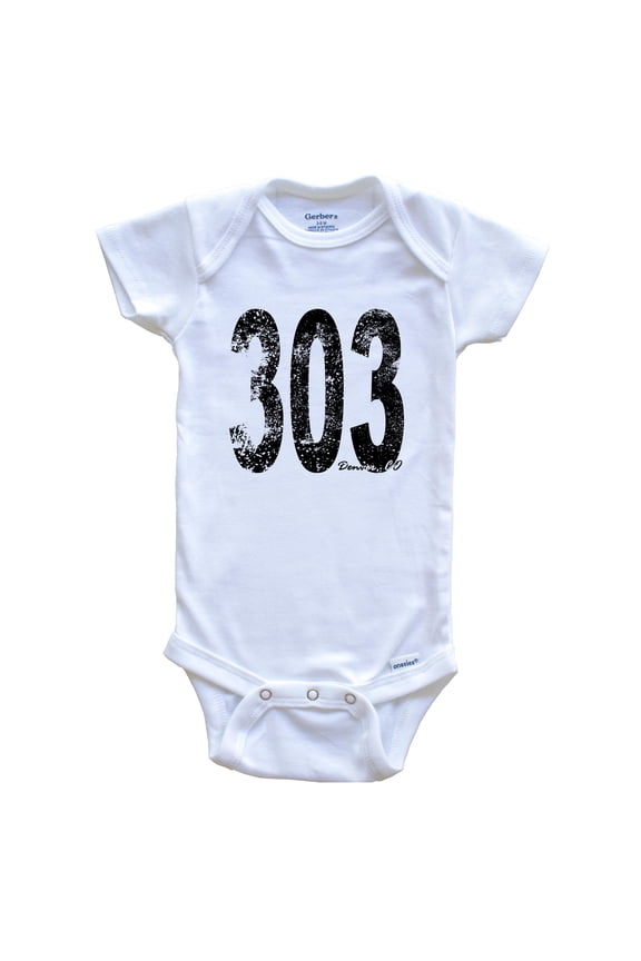 303 Denver Colorado Area Code Baby Bodysuit - One Piece Baby Bodysuit, 6-9 Months White