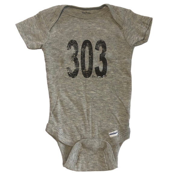 303 Denver Colorado Area Code Baby Bodysuit - One Piece Baby Bodysuit - Grey