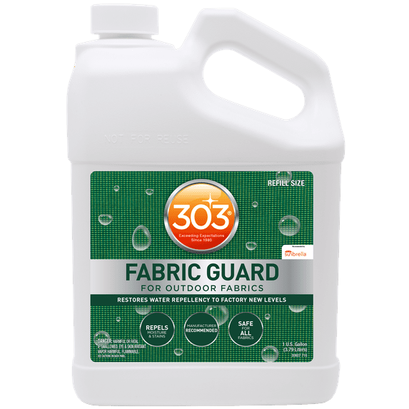 303 Fabric Guard - Restores Water and Stain Repellency To Factory New Levels, Simple and Easy To Use, Manufacturer Recommended, Safe For All Fabrics, 1 Gallon (30607)
