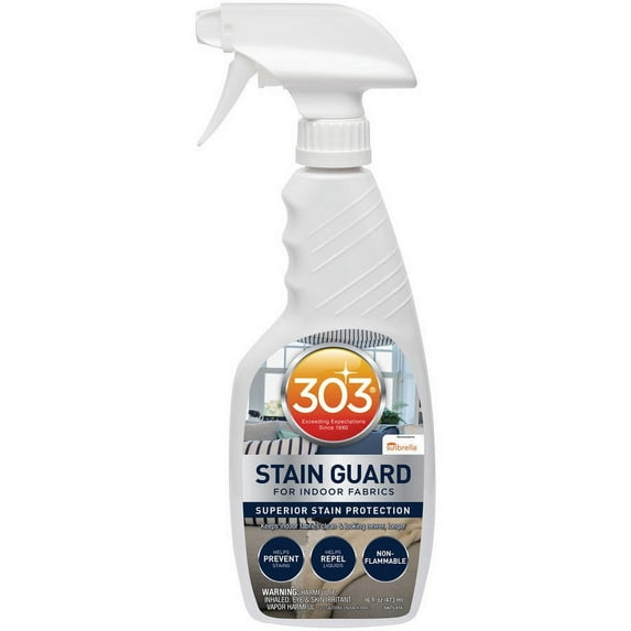 303 Indoor Fabric Protector and Stain Guard for Home Interior Fabrics, Cushions, Upholstery and Carpets, 16 fl. oz.