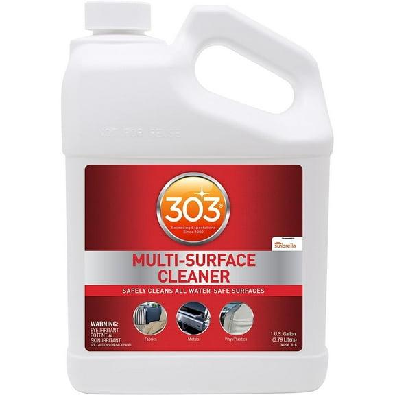 303 Multi-Surface Cleaner - Safely Cleans All Water Safe Surfaces, Including All Types of Fabric and Vinyl, Rinses Residue Free, Manufacturer Recommended, 1 Gallon (30570)