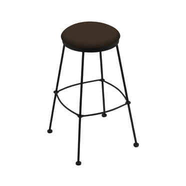 3030 25" Stationary Counter Stool with Black Wrinkle Finish and Rein Coffee Seat