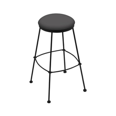 Holland Bar Stool Co Stationary 30 in. Backless Bar Stool with Faux Leather Seat - Black Wrinkle