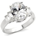 thumbnail image 1 of High-Polished 925 Sterling Silver Ring with AAA Grade CZ in Clear for Women Style 30305, 1 of 1