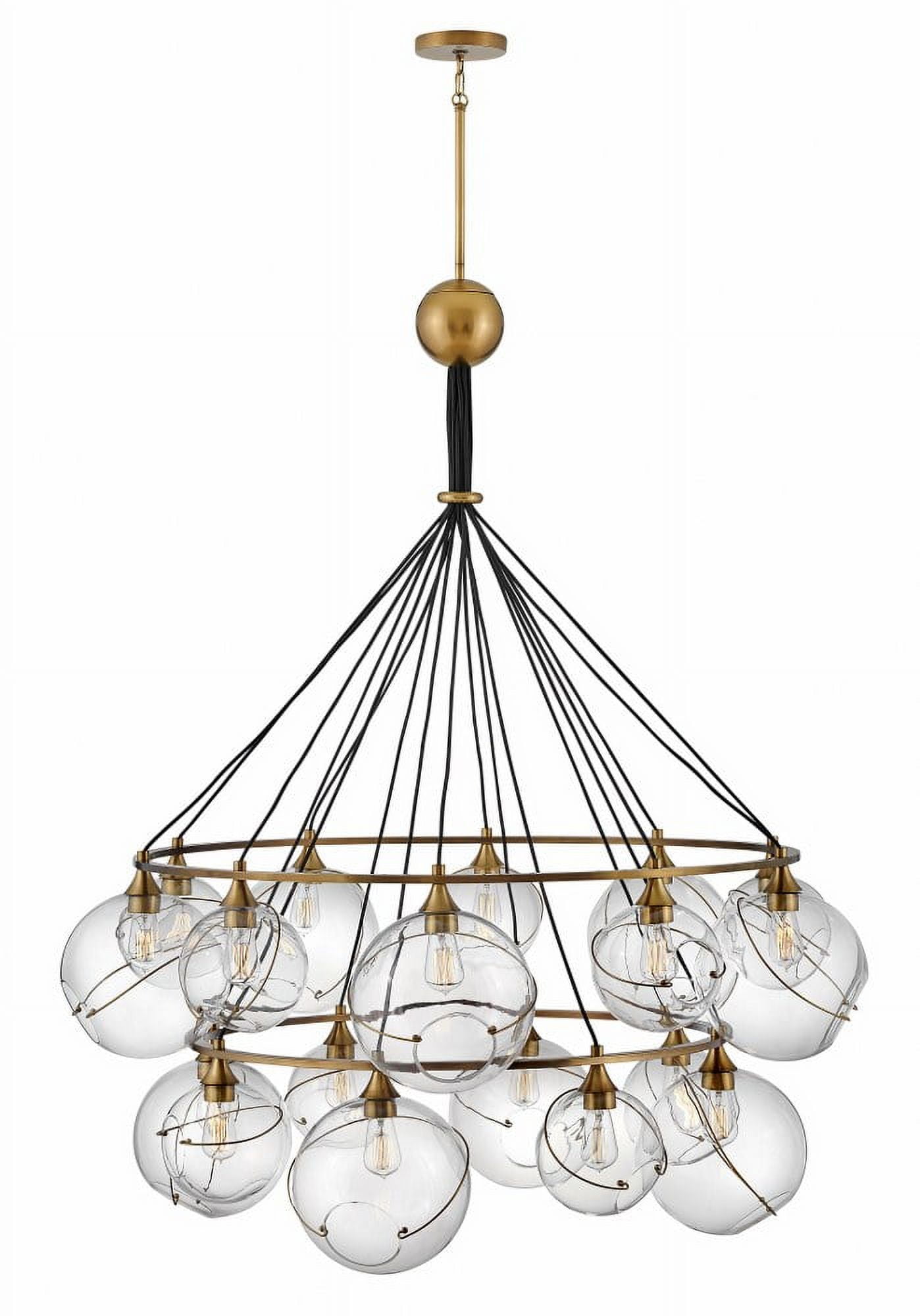 Heritage Brass Skye 18-Light Tiered Glass Globe Chandelier