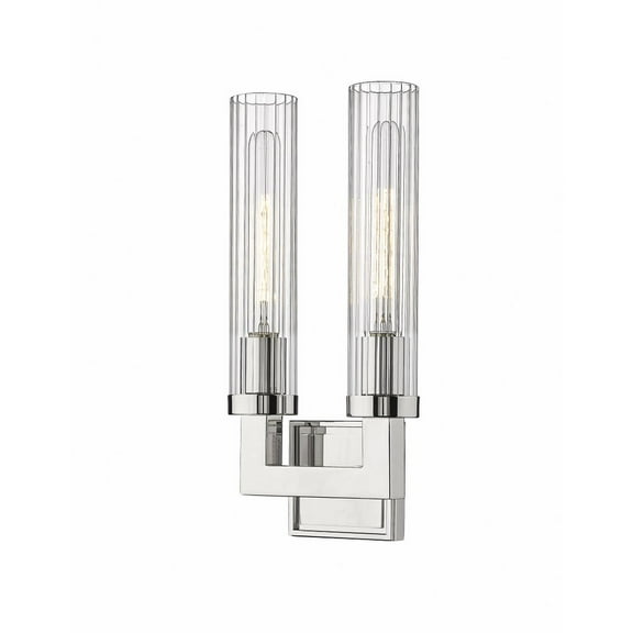 Open Box 3031-2S-PN-Z-Lite-Beau - 2 Light Wall Sconce In Modern Style-16.75 Inches Tall and 3.75 Inches Wide