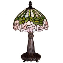 30312 Meyda 13" High Tiffany Cabbage Rose Mini Lamp