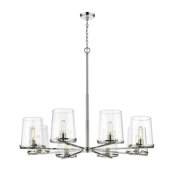 3032-8PN-Z-Lite-Callista - 8 Light Chandelier In Industrial Style-36 Inches Tall and 44 Inches Wide