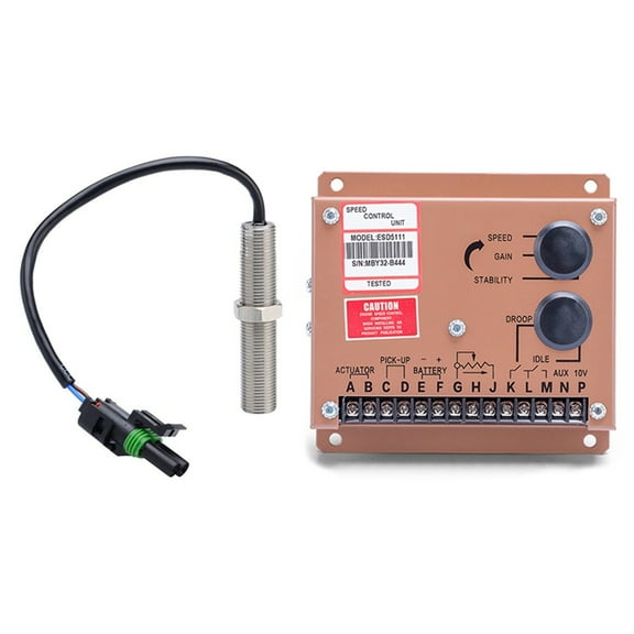 3034572 Magnetic Pickup Mpu Generator Speed Sensor with Engine Motor Speed Regulator ESD5111 Genset Controller,1 x ESD5111 Governor 1 x 3034572 Speed Sensor,Picture color