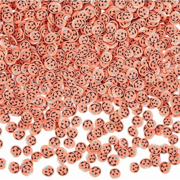 3035Pcs Slices Polymer Clay Cabochon Bulk Orange Holiday Pumpkin Spooky Horror Decor Soft Round Sprinkle Flakes Mini Slice for DIY Crafting Nail Art Embellishments Accessories Coral