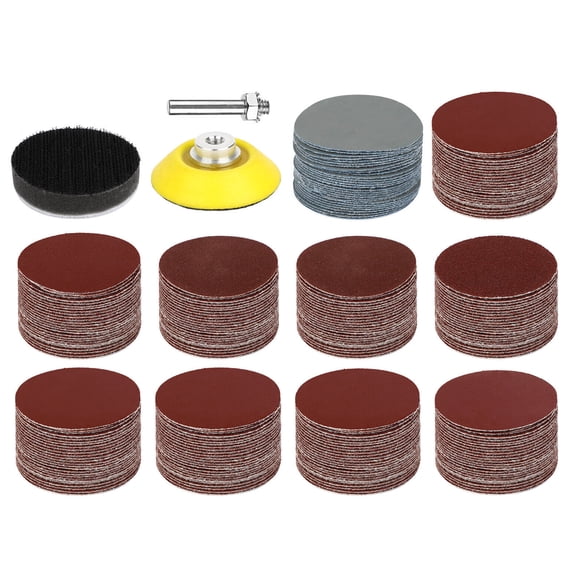 303Pcs 2 Inch Sanding Discs Pad Set with Polishing Plate Foam Buffering Pad Aluminum Oxide Abrasive