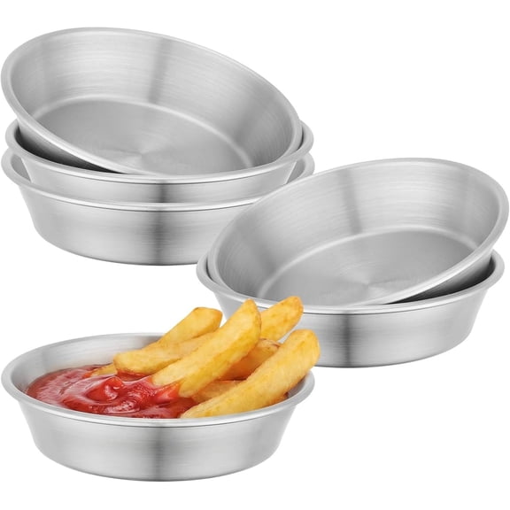 304(18/8) Stainless Steel Sauce Ramekins, 4.6oz (135ml) Set of 6 Mini Small Metal Dipping Bowls, Condiment Containers Dishes for Syrup, Soy, Side Dishes, Oven Dishwasher Safe