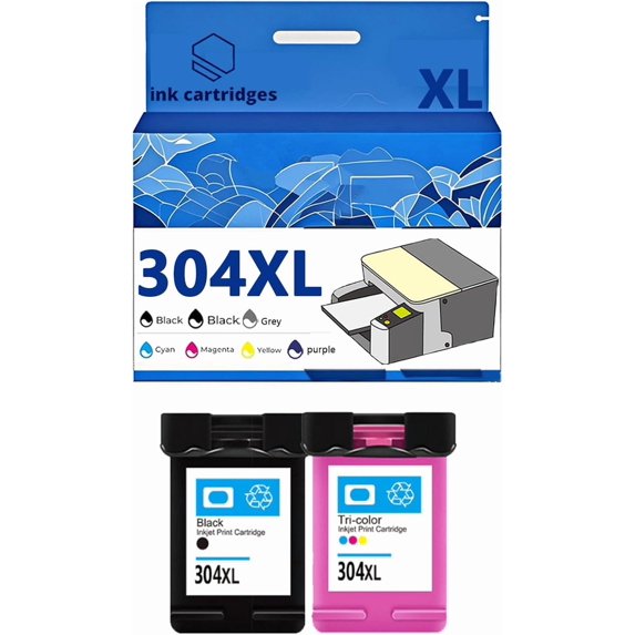 304 304XL Ink Cartridges Compatible for HP 100 120 125 130 5030 5032 5020 5010 3760 2630 3750 2620 2622 3720 3762 3730 3733 Inkjet Printers, Leak-Proof Design Crisp Printing