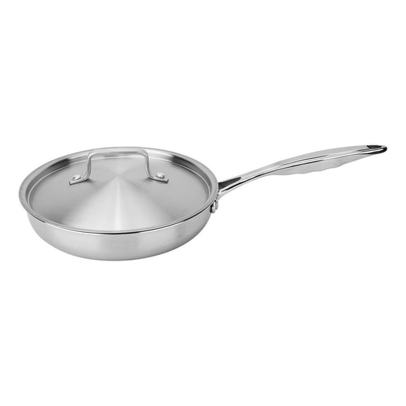 304/403 Stainless Steel Tri-Ply Flat Frying Pan, No