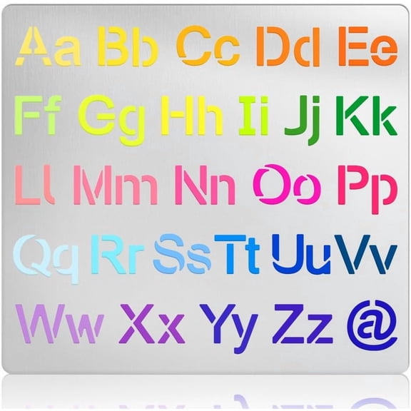 304 Metal Stencils Reusable Alphabet Templates Wood Burning Stencils with 26 Capital Lower Letters Templates