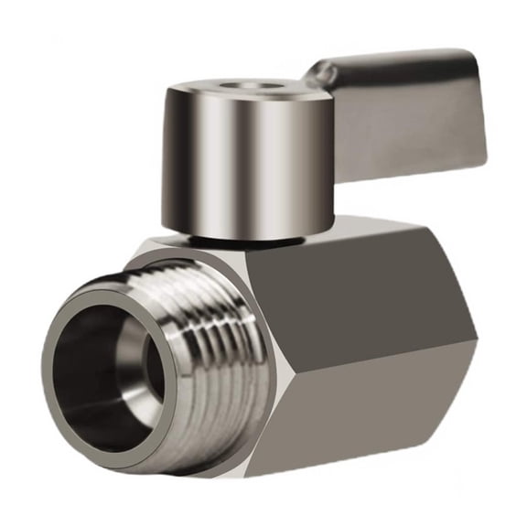 304 Mini Ball Valve Stainless Steel (1/2 Inch Female X Male) Thread, Water Flow Regulator Head Control Valve ,Easy to Install
