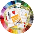 thumbnail image 1 of 304 Pack Embroidery Kit, 200 Colors Threads, 5 count  Embroidery Hoops, 2 count Aida Cloth, Instructions, Bag and  Stitch Tools Set, Hand Embroidery Starter Kit for Beginners Adults, 1 of 6