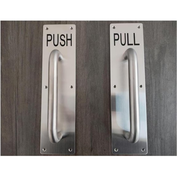 304 Stainess Steel Door Handle, Push and Pull Plate Commercial Door Handle with Screws 11.8" x 3.2"$$Tools & Hardware Other