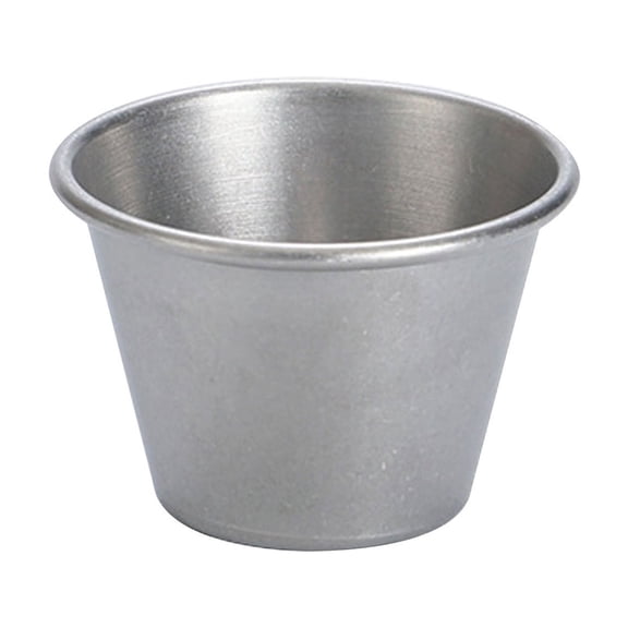 304 Stainless Dipping Bowl, Ergonomic Side Handle, Rust Resistant Polished Metal, Western Restaurant Condiment Dish