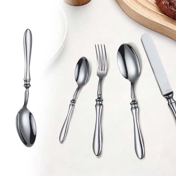 304 Stainless Gourd Handled Western Tableware Hotel Steak Fork Or Spoon Dessert Spoons Main Course Forks, Gourd Shaped Handle Flatware, 304 Stainless Steel Steak Utensils,1 Pc