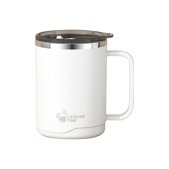 304 Stainless Stay-Hot Camp Mug | Press Fit Drink Through Lid | Cup for Coffee, Tea and Drinks | Insulated Stainless Steel Coffee Mug | BPA-Free | Cream Gloss
