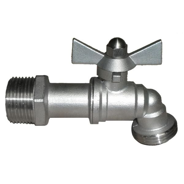 304 Stainless Steel 1/4 Turn Ball Hose Bib with Garden Hose Thread