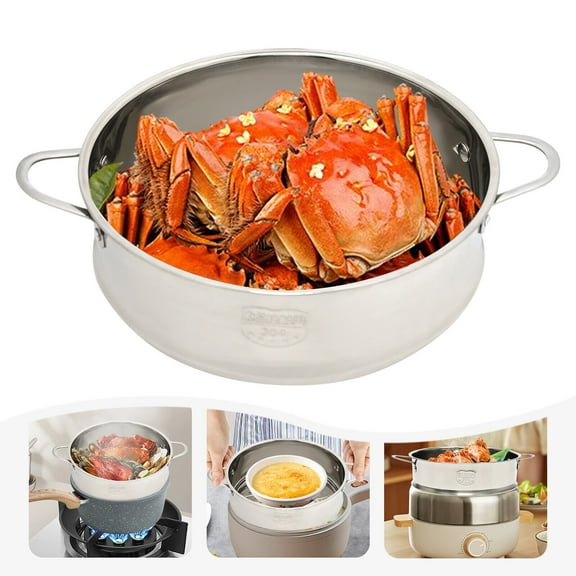 304 Stainless Steel 1 Tier Steamer Meat Vegetable Cooker Steam Pot Kitchen Tool