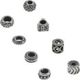 thumbnail image 1 of 304 Stainless Steel 1 box 304 Stainless Steel European Beads Large Hole Beads Mixed Shapes Antique Silver 6.8x5.2x1.1cm 8pcs/box, 1 of 8