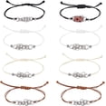 thumbnail image 1 of 304 Stainless Steel 1 box 8pcs 4 colors 304 Stainless Steel Macrame Pouch Bracelet Making for Stone Holder Adjustable Waxed Polyester Cord, 1 of 7