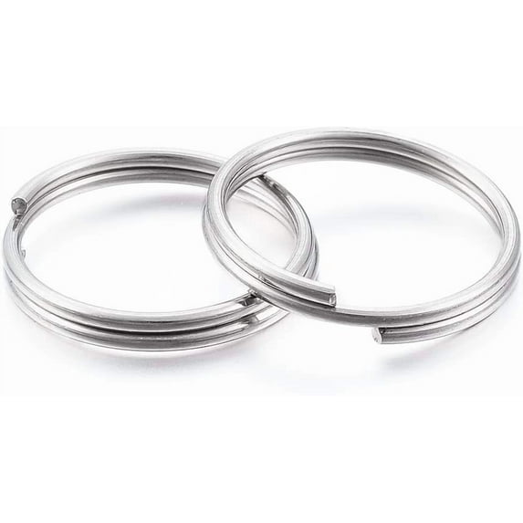 304 Stainless Steel 100Pcs 304 Stainless Steel Keychain Clasp Findings Split Key Rings Stainless Steel Color Small Key Rings Tarnish Resistant Keychains