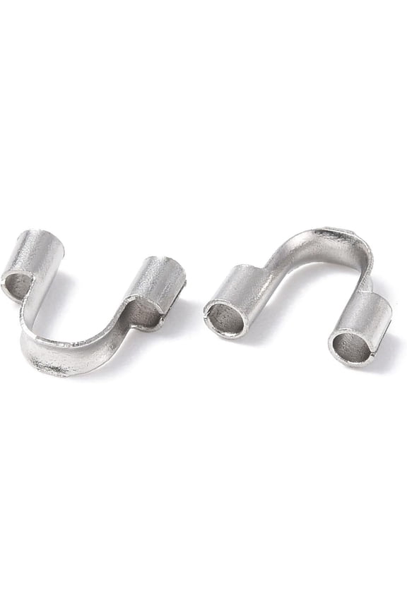 304 Stainless Steel 100Pcs Stainless Steel Wire Guardian Wire Protector U Shape Loops Thread Protector 1mm Hole Wire Protector for Necklaces Bracelets