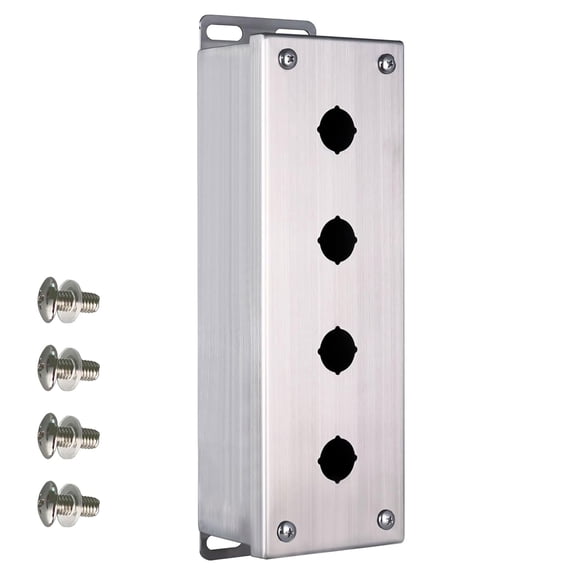 304 Stainless Steel 11 x4 x3'' Push Button Box, IP66 Dustproof Outdoor Indoor Electrical Enclosure with Mounting Plate(Four Hole)